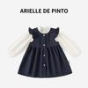 Французская юбка для девочек Arielle De Pinto, Весеннее и осеннее платье, Рубашка, Небольшие крылышки, Жилет, Платье, Комплект из двух предметов