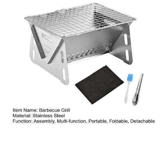 Складной гриль для костра, портативный гриль для кемпинга, нержавеющий, устойчивый к коррозии полый дизайн, гриль для барбекю в помещении и на открытом воздухе