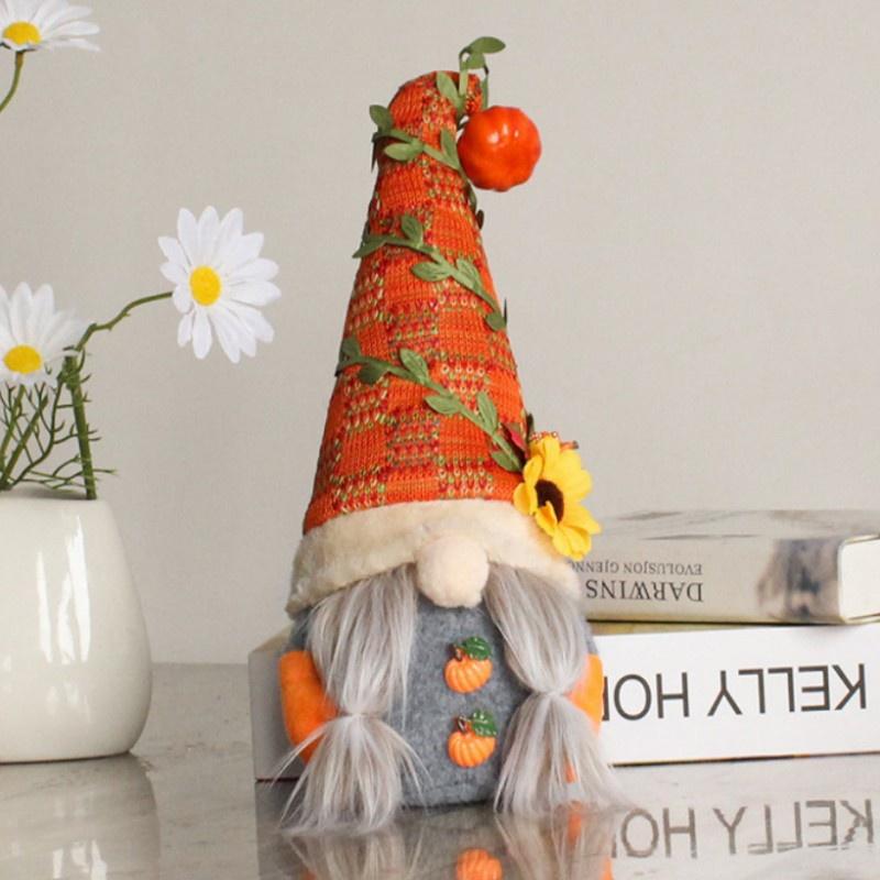Осенний гном, тыква, подсолнух, шведский Nisse Tomte, эльф, гном, плюшевые украшения на Рождество, осень, Декор на День Благодарения