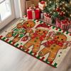 1Pcs Anti Fatigue Kitchen Rugs Merry Christmas Gingerbread Waterproof Non-Slip Thick Cushioned Kitchen Mat Heavy Duty Comfort Standing Mat for Kitchen