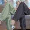 Loose Fit Ice Silk Foot Lantern Sweatpants with Drawstring for Spring and Summer