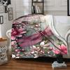 Pink Dragonfly Amidst Floral Blossoms And Pearls Lightweight Customizable Blanket Customize Your Name Ultrasoft Great For Sofa Couch Office Bed