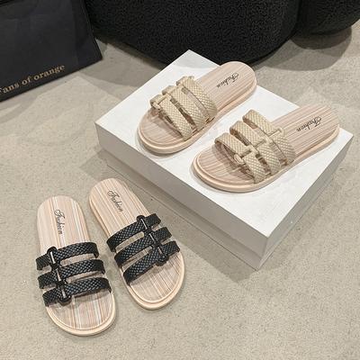 Модные летние женские новые ПВХ уличные повседневные шлепанцы уличные однотонные пляжные сандалии на плоской подошве для женщин Chaussure Femme женская обувь