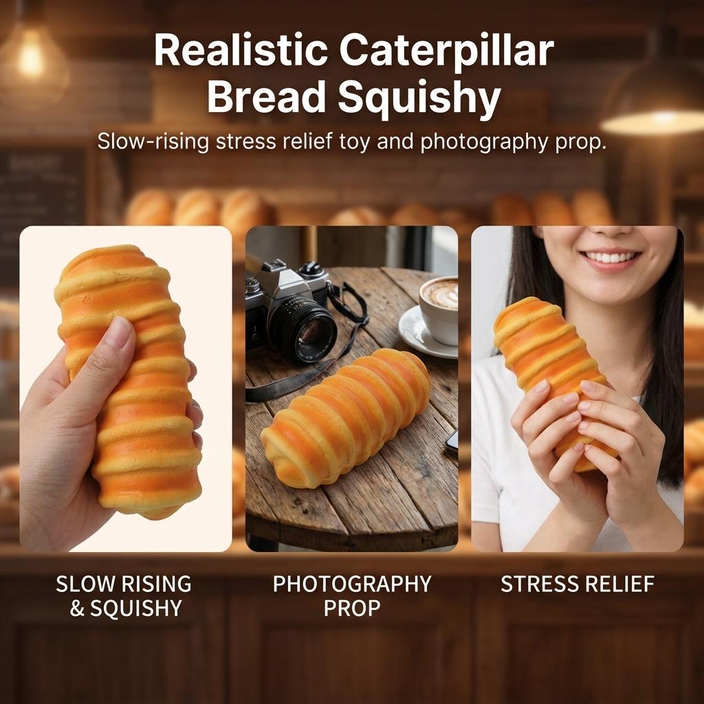 Realistic Bread Slow Rebound Stress Relief Toy Photography Prop Model For Kids And Adults