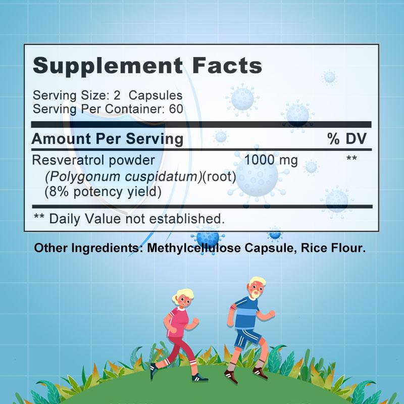Resveratrol Supplement Capsules, Balincer, 120 Veggie Capsules