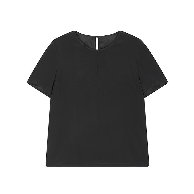 LESS 2025 Autumn Silk Blend Round Neck Pullover Shirt