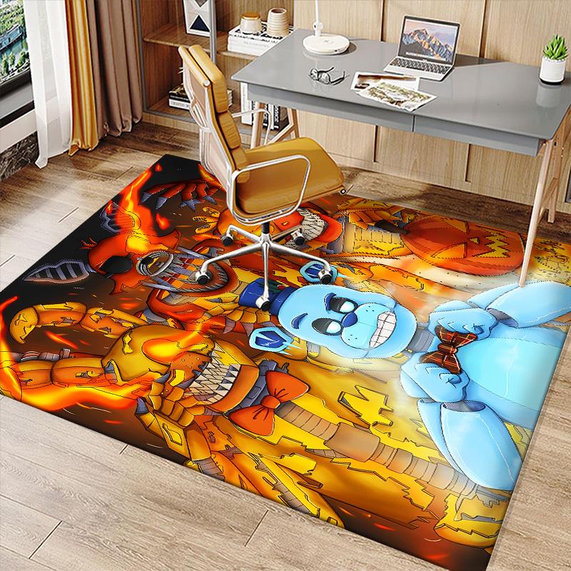 Five Nights at Freddy's2 Printed Absorbent Washable Carpet, Non-Slip Bathroom Mats, Kitchen Rugs, Yoga Mat,Living Room Entrance, Camping Picnic Rugs