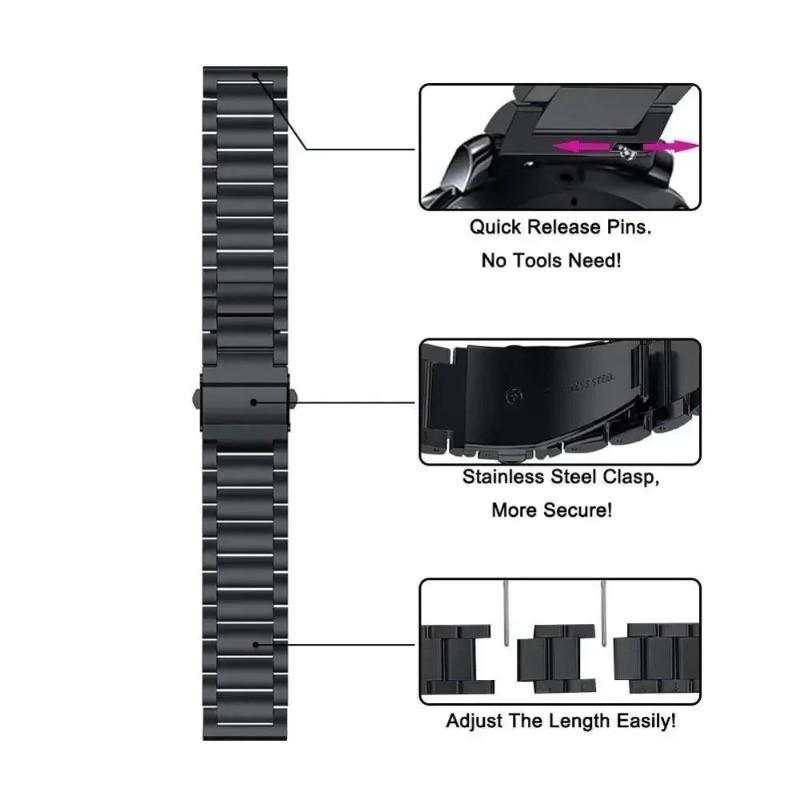 Ремешок из нержавеющей стали для Amazfit Active 2 квадратный ремешок металлический браслет для Amazfit Active 2/GTR GTS2 3 4/Balance 2/Bip 6 5 3 3Pro