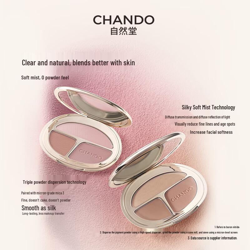 CHANDO Палетка румян трех цветов