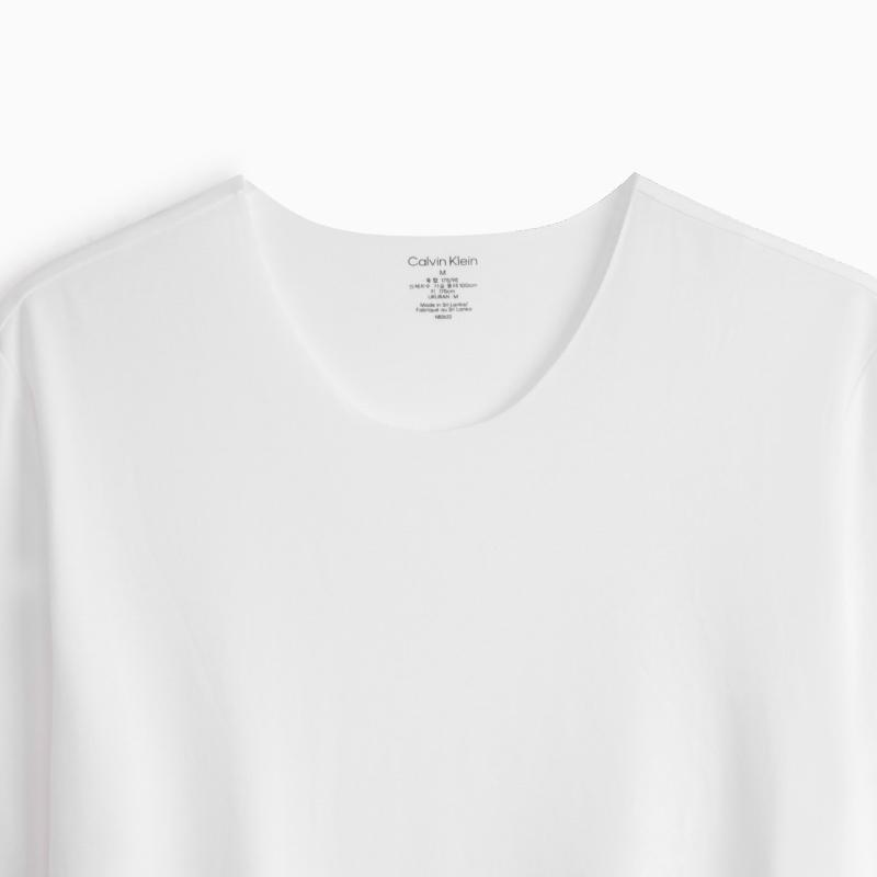 Calvin Klein Minimalist Embroidered Comfortable Home Short Sleeve Top Pajamas Men Tops Moonlight-White NB3632100