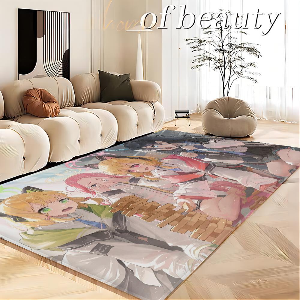 Blue Archive Room Mats Anti-slip Absorb Water Long Strip Cushion Bedroon Mat Household Carpets