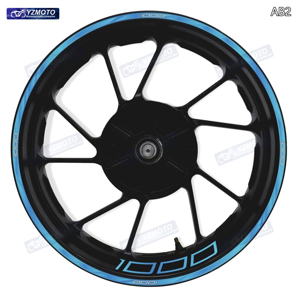 For Z1000 Motocycle Accessories Wheel Hub Sticker Front And Rear 17-inch Decal Reflective Rim Waterproof Decoration Stickers