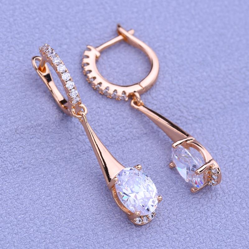 Серьги-клипсы MINTHA, модные серьги-капли цвета розового золота, свадебные повседневные модные украшения, серьги-капли с кубическим цирконием и геометрией для женщин, свадебные серьги с геометрией