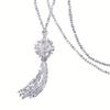 Long Tassels Pendant Women Crystal Necklace Faux Crystal Knotted Beaded Necklace  Special Occasion