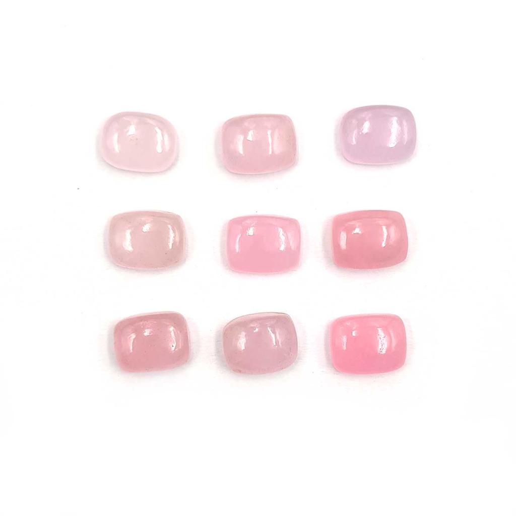 Dyed Pink Jade Cushion Cabochon Loose Gemstone Lot 33 Pcs 7*9 MM 100 CT For Jewelry Making