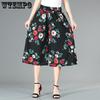 Новые летние укороченные брюки для женщин среднего и пожилого возраста, эластичные широкие брюки с высокой талией для мам, юбка-брюки