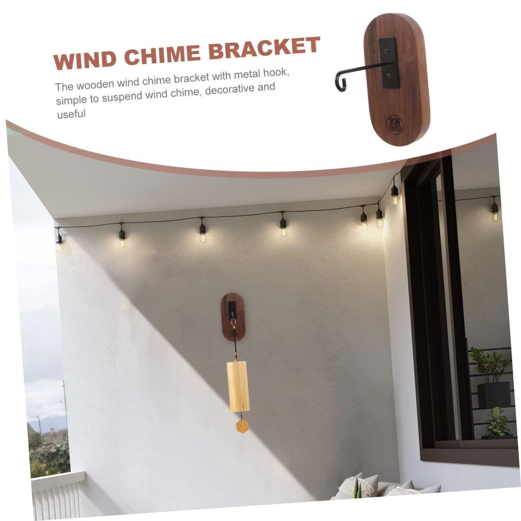 Ipetboom Polyphonic Wind Chime Wind Chime Bracket with Hummingbird Wind Chime Rack Door Hanging Wall Mounted Wood Stand, Hook, Holder, Hanger,