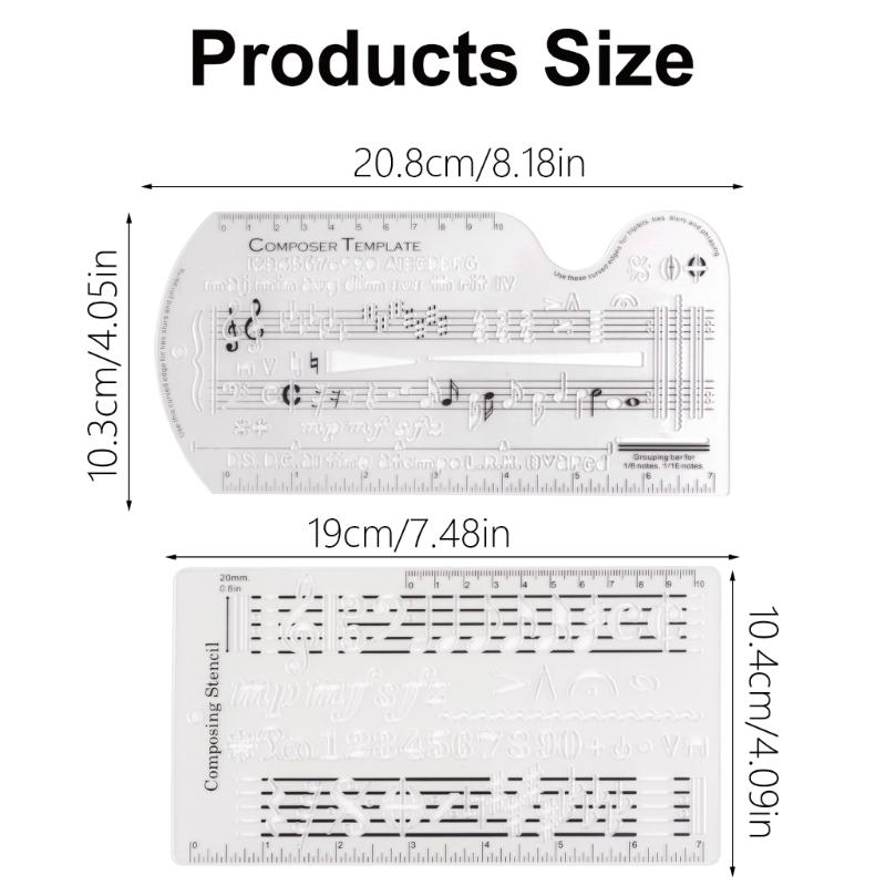Линейка для рисования персонала Шаблон-трафарет для написания песен Инструмент для нотной записи композитора для музыкальных нот