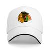 Бейсболка Chicago Blackhawks Черная Регулируемая Кепка с Логотипом Команды для Фанатов и Спортивных Энтузиастов