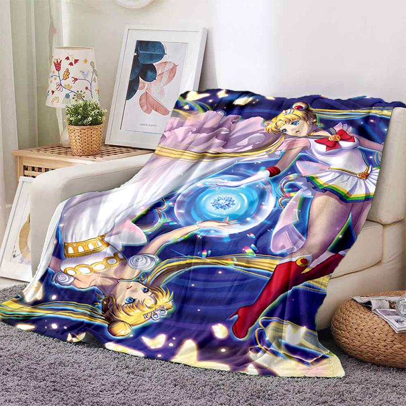 Сейлор Мун, аниме, модное фланелевое пушистое флисовое одеяло с рисунком монстра, подарок для детей и взрослых, диван, путешествие