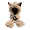 New winter hat integrated hooded ear protector scarf warm female cute ear plush hat WJ