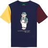 Polo Футболка с коротким рукавом, приталенная, с круглым вырезом, Color Block, Детские топы, Темно-синий 323905258-002