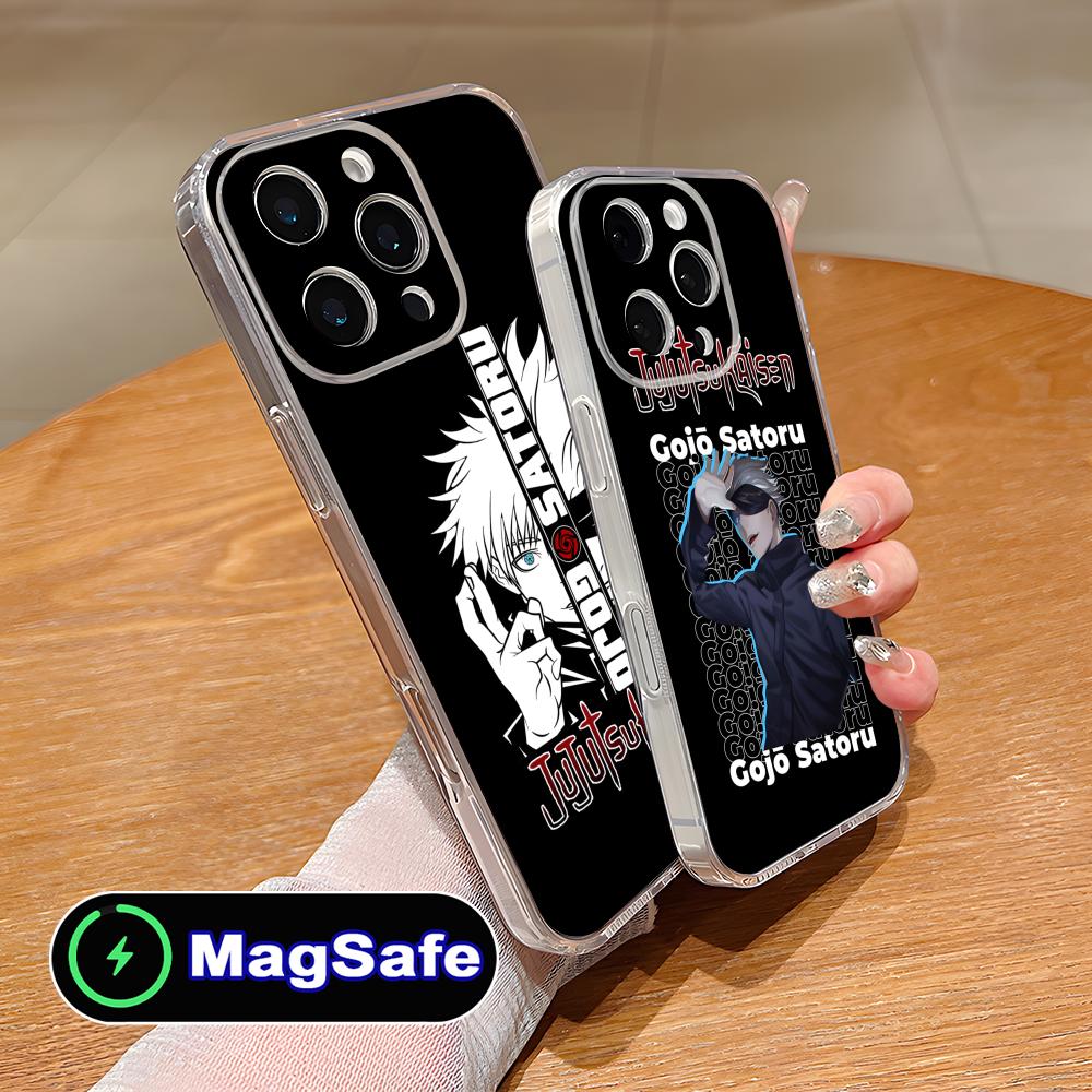 Чехол для телефона Jujutsu Kaisen Сатору Годжо для iPhone 17 16 15 14 13 12 11 Air Pro Max Plus Mini Magsafe Прозрачный Цветной Чехол Чехол