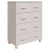 Vidaxl Komoda Hamar, Biała, 79X40X103,5 Cm, Lite Drewno Sosnowe