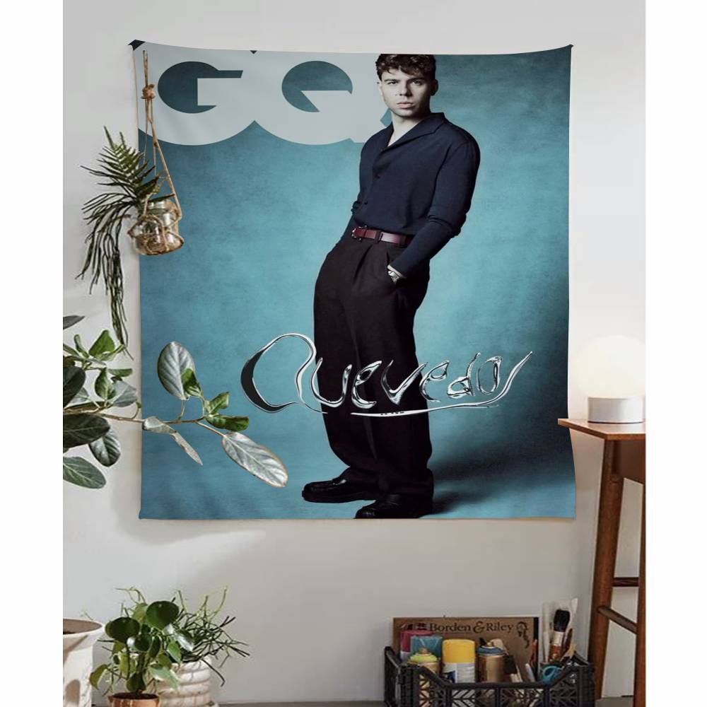 1PC New Album Buenas Noches Quevedo Tapestry Art Printing Japanese Wall Tapestry Anime Wall Hanging Home Decor