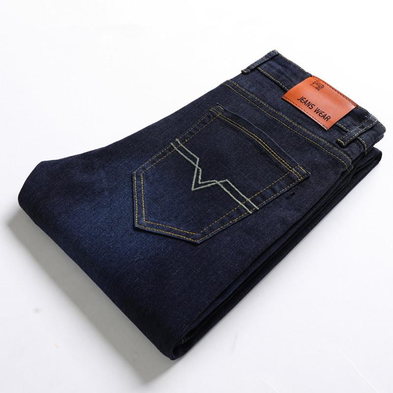 Эластичные джинсы мужские весенние новые узкие брюки мужские прямые брюки большого размера