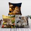 Rabbit Drinking Coffee cushion cover Best Home Office Coffee Pillow Sofa Printing Decoration Room Shop Car Nordic Simplicity Hit