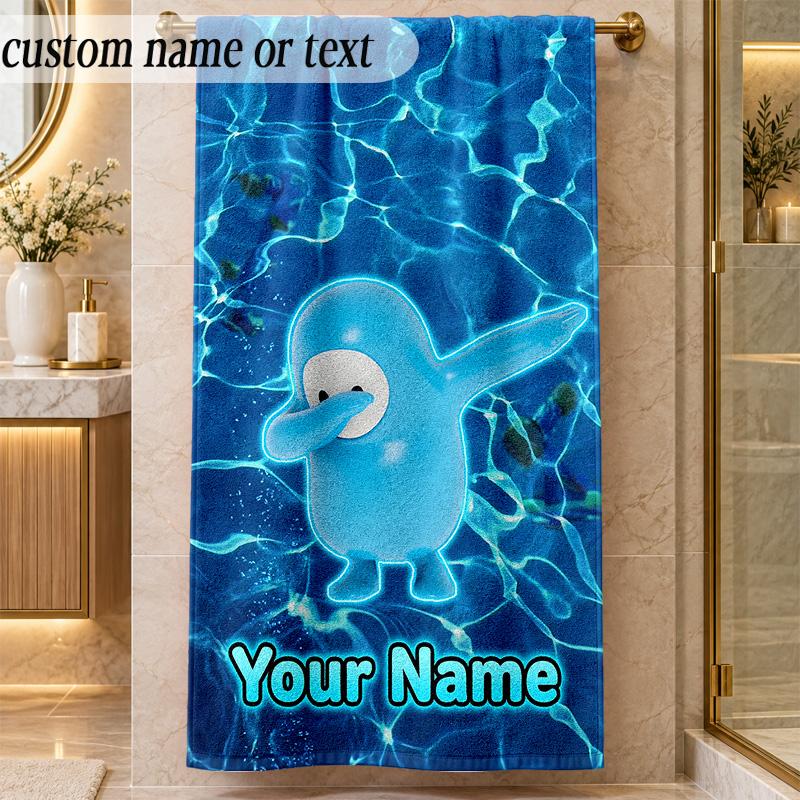 Beach TowelFall Guys Custom Name Text Personalized Soft Towel for Beach Pool Indoor Home Decor Gift