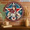 2D плоский 1 шт., 8x8 дюймов, Алюминиевый металлический знак Texaco Aviation 1949 Юмор - Винтажный стиль - для наружного и внутреннего декора - Идеальный подарок для авиации