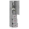 VidaXL Highboard Concrete Grey 34.5x34x180 Cm Engineered Wood 3198829