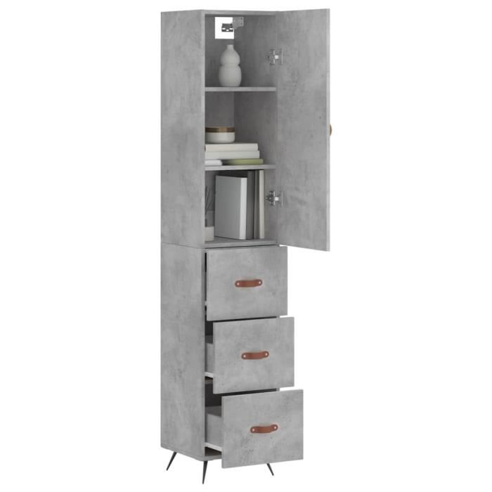 VidaXL Highboard Concrete Grey 34.5x34x180 Cm Engineered Wood 3198829