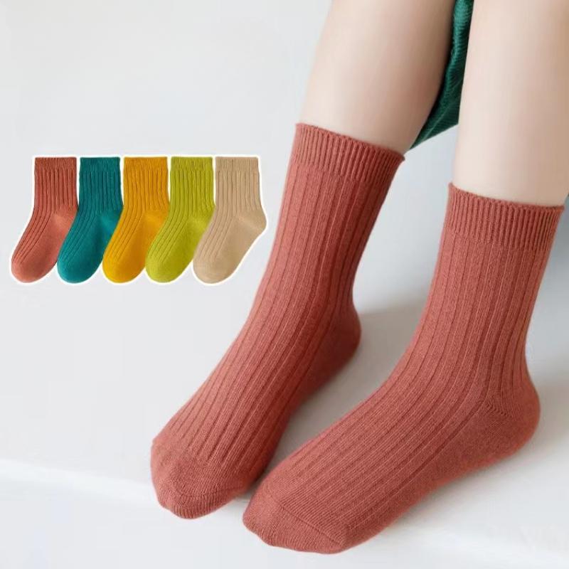 5 пар унисекс хлопковые носки для девочек нескользящие однотонные эластичные носки для новорожденных мальчиков аксессуары для младенцев