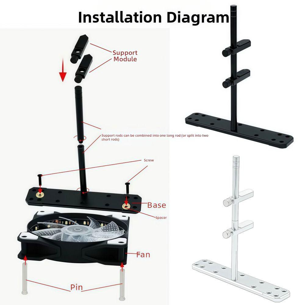 All Aluminum GPU Holder Adjustable DIY Graphics Card Bracket Compatible Fan Universal Graphics Card Base For Computer Case