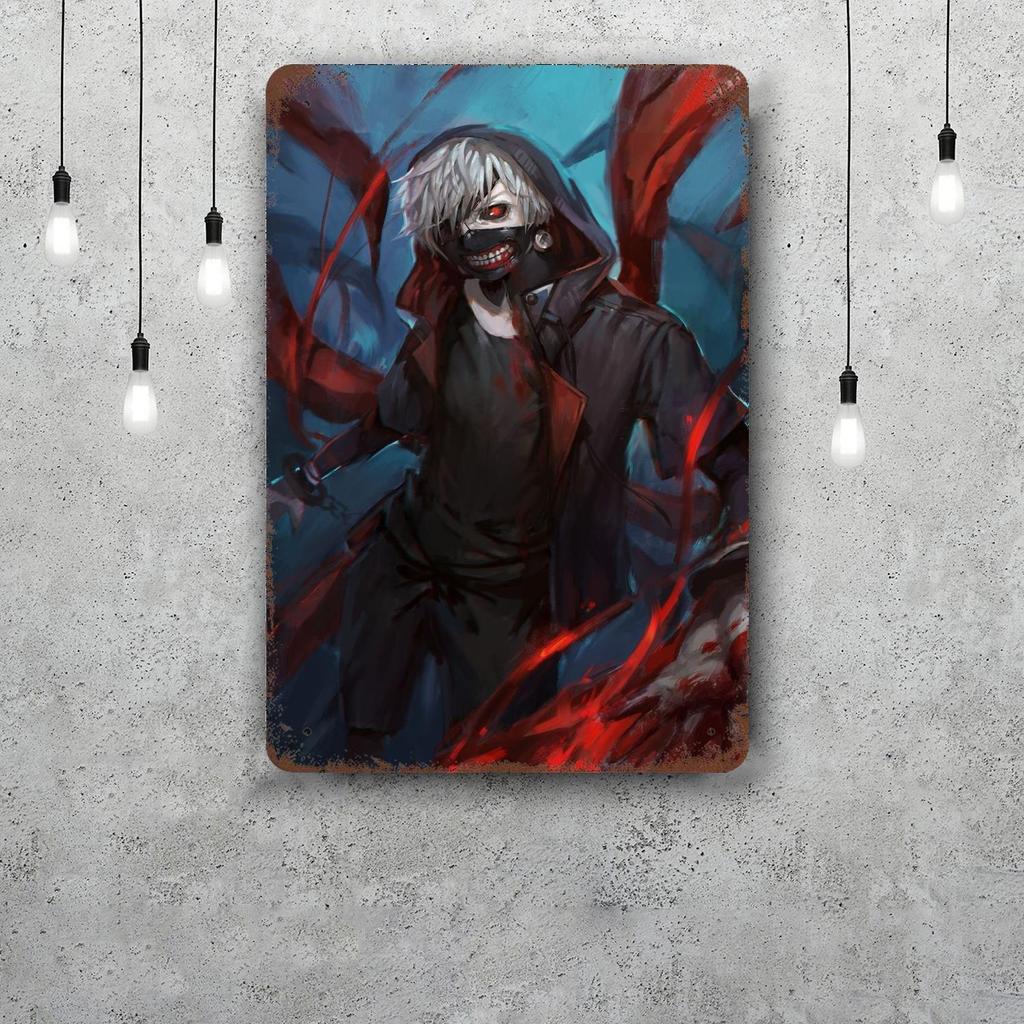 kaneki cartoon Decor Poster Vintage Tin Sign Metal Sign Decorative Plaque for Pub Bar Man Cave Club Wall Decoration