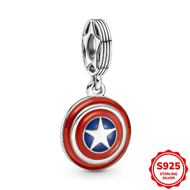Marvel Человек-паук и Щит Капитана Америки Подвеска Шарм Бусина Подходит для Браслета 3 мм Ожерелье Женский Кулон Роскошные DIY Ювелирные Изделия Подарок