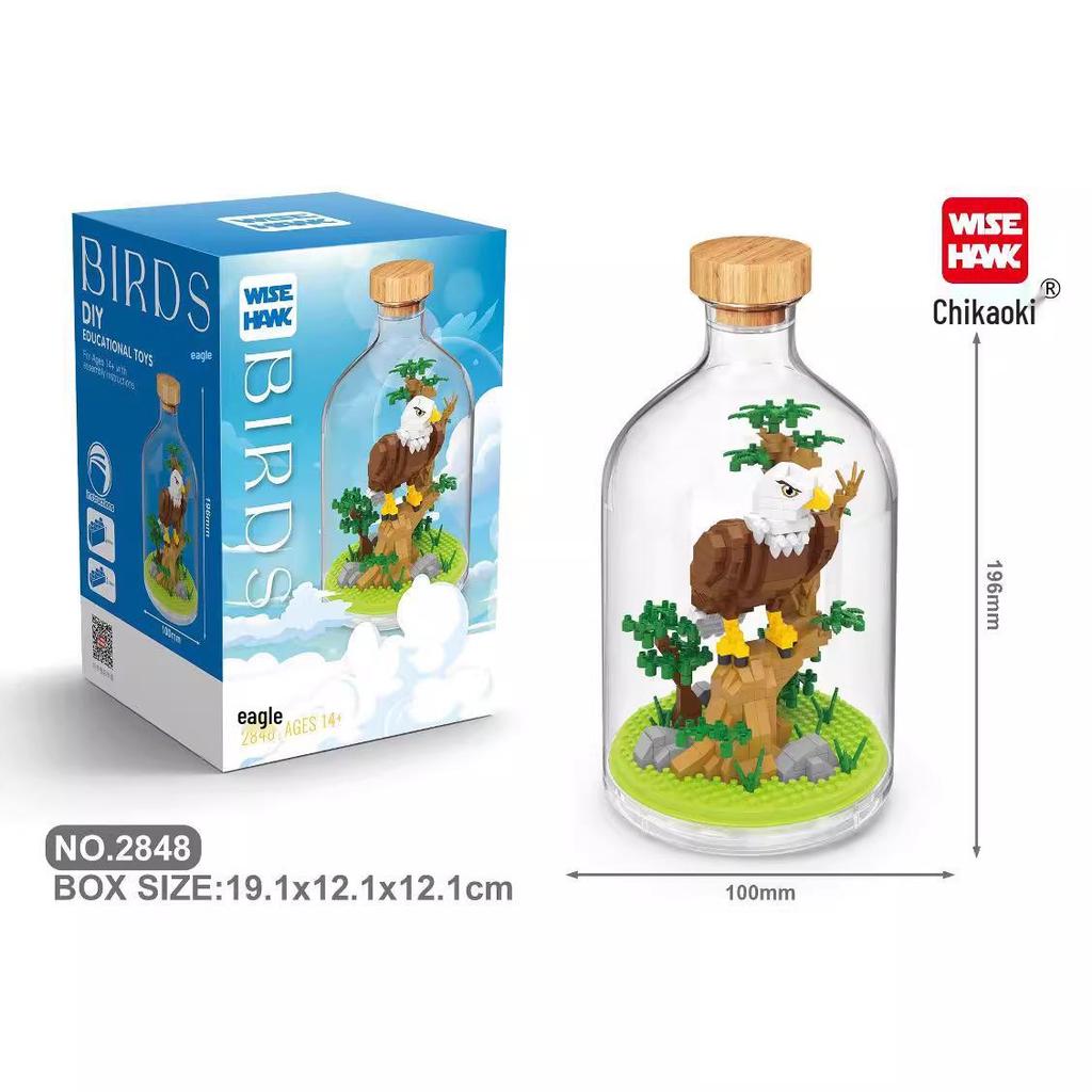 Набор конструктора Zhiying: Фигурки Панды, Насекомых, Птиц, Морских существ, Осьминога и Орла.