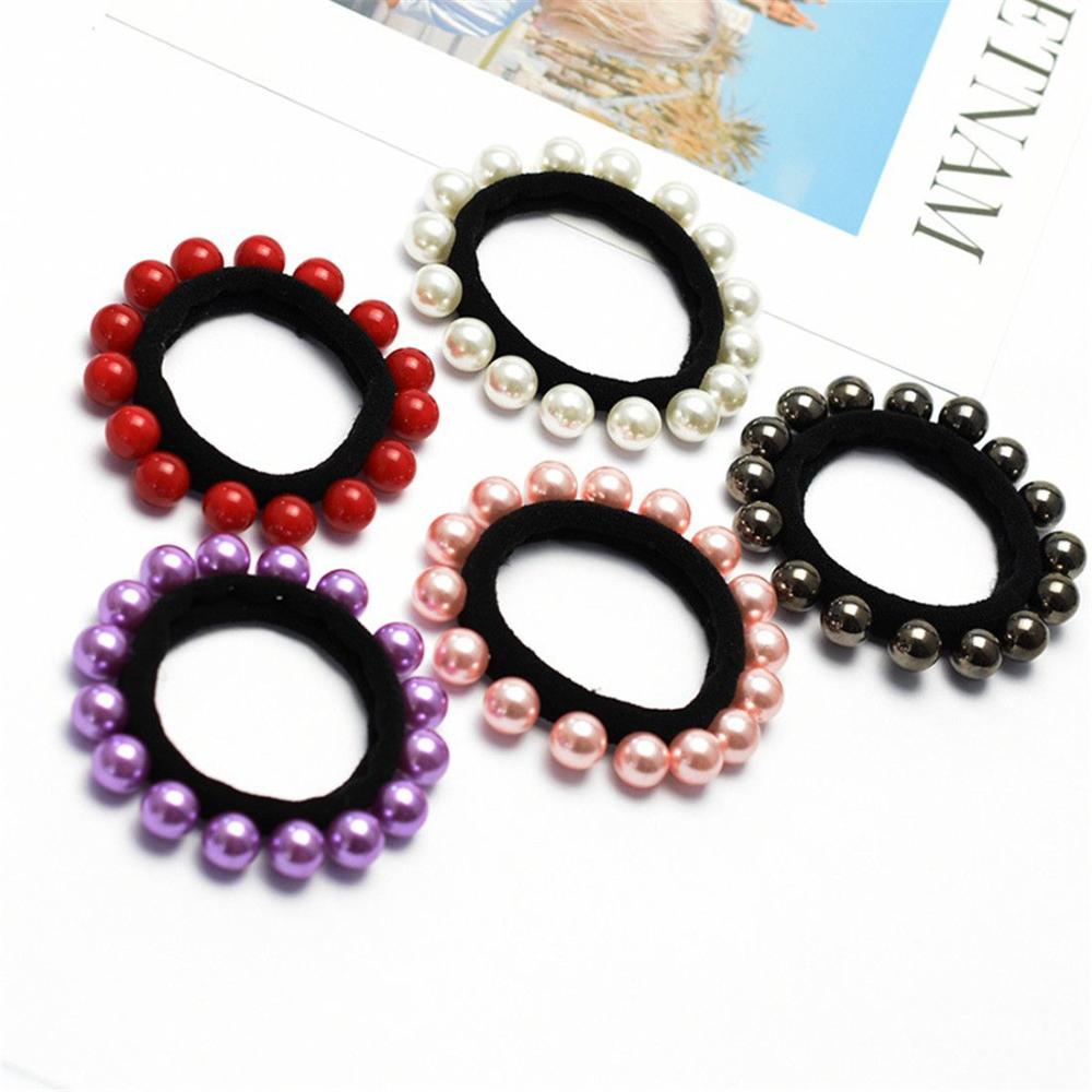 Новые эластичные аксессуары для волос с жемчугом, обруч для волос, резинка для волос, веревка