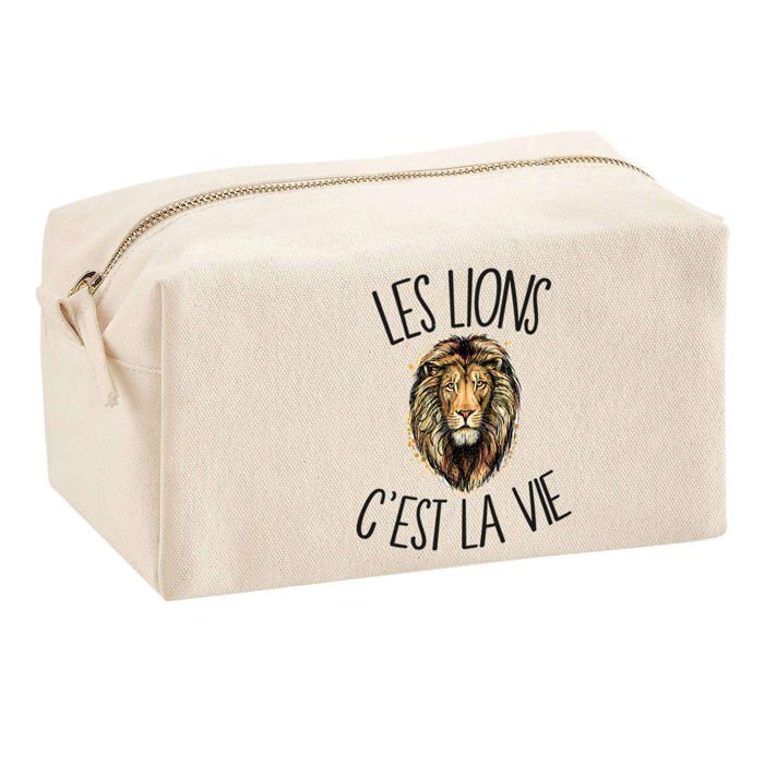 Trousse multifonction Lion c'est la Vie Cadeau Anniversaire Noël Idée Personnalisé Original | Trousse Scolaire Fournitures Bureau
