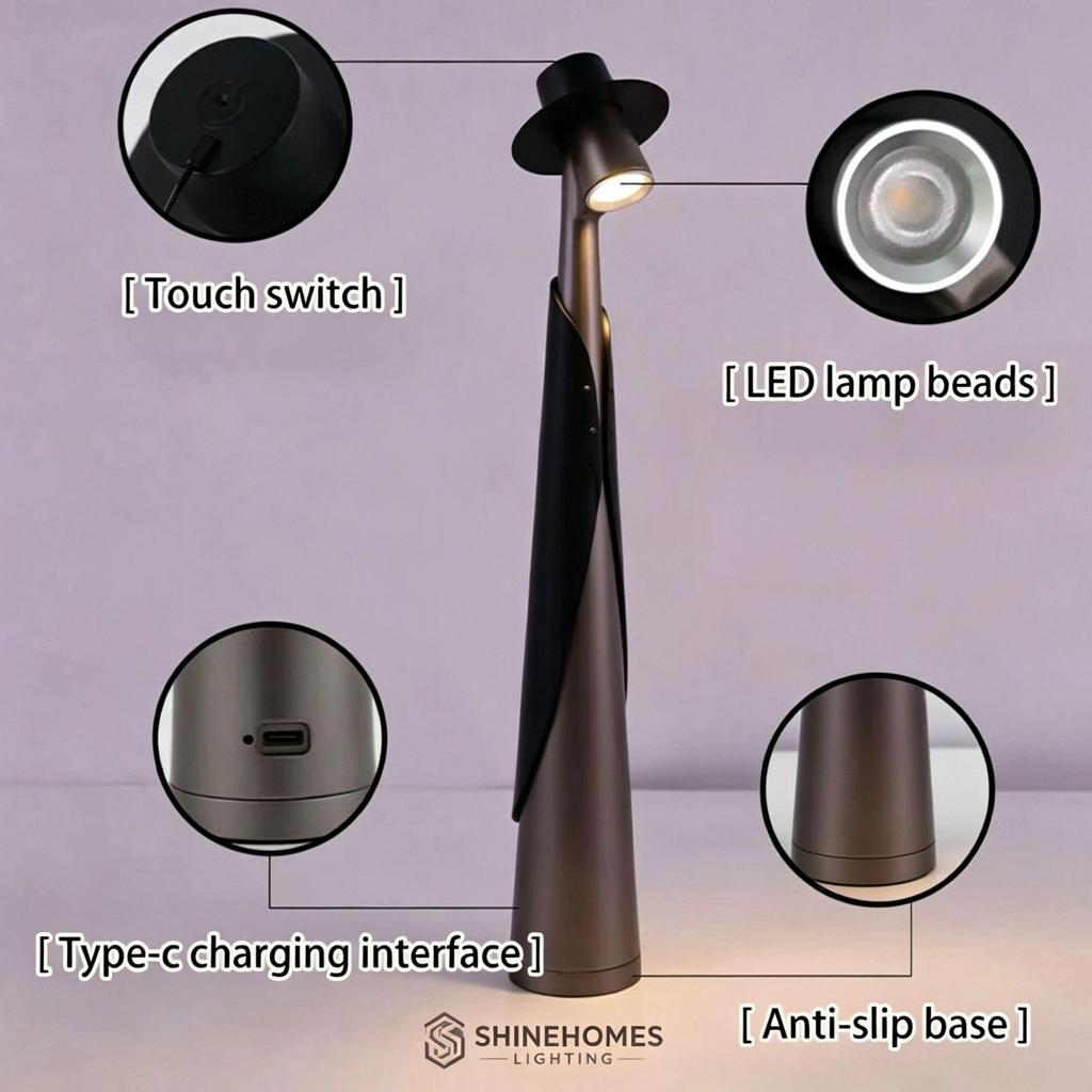 Elegant Italian-Style USB Bedside Lamp: Sophisticated Atmosphere Desk Light