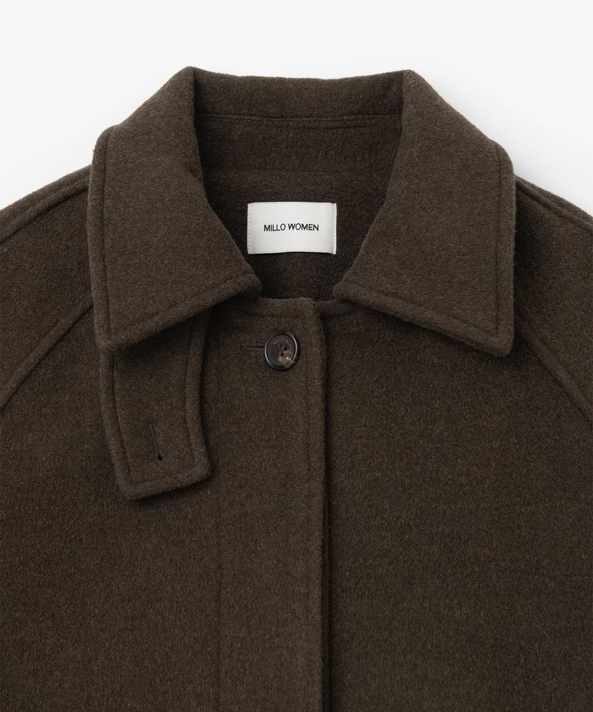 MILLO WOMEN Wool Raglan Half Coat [Dark Brown]
