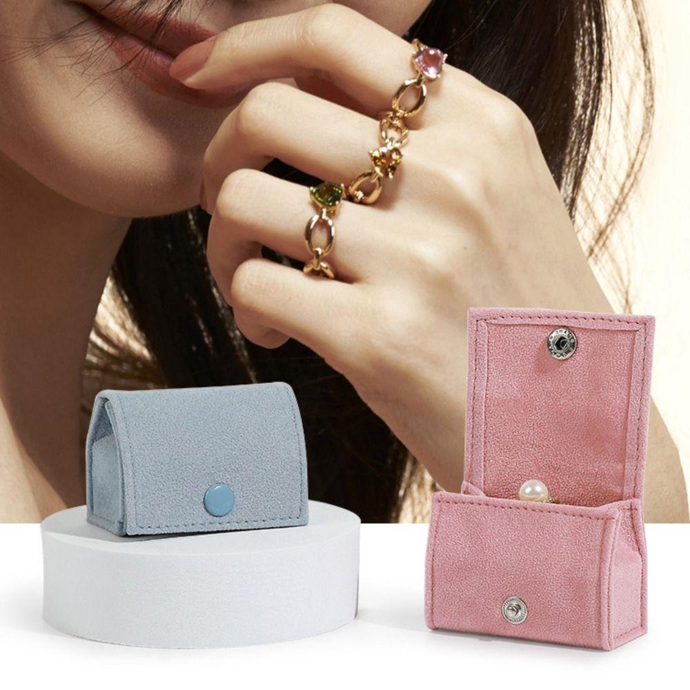 Portable Ring Jewelry Box Velvet Jewelry Organizer Useful Jewelry Case Necklaces Case