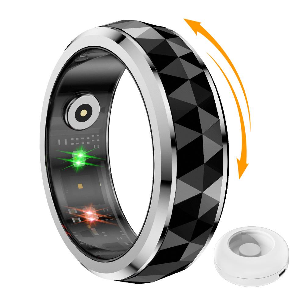 R11 Smart Ring, Fidget Spinner Anxiety Relieve Ring with Charging Case for Men, Health Sleep Monitor, 5ATM Waterproof