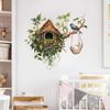 Wall Stickers Painted Green Leaves Bird Nest Creative Decal PVC Wallpaper for Indoor Nursery
