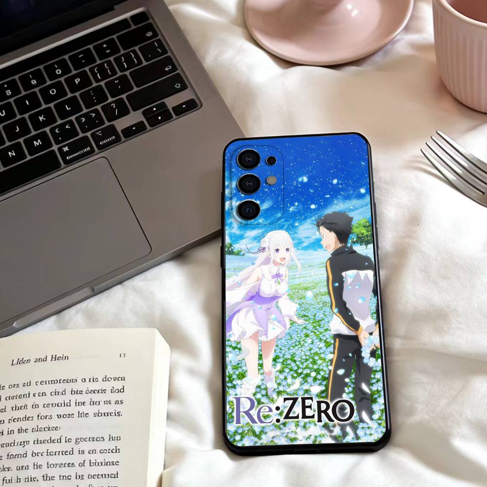 Чехол для телефона Re:Zero. Начни жизнь в другом мире. Для Samsung S25, 24, 23, 22, 30, 21, 10, 9, Ultra, Plus, Lite, FE, 4, 5 G. Мягкий черный чехол