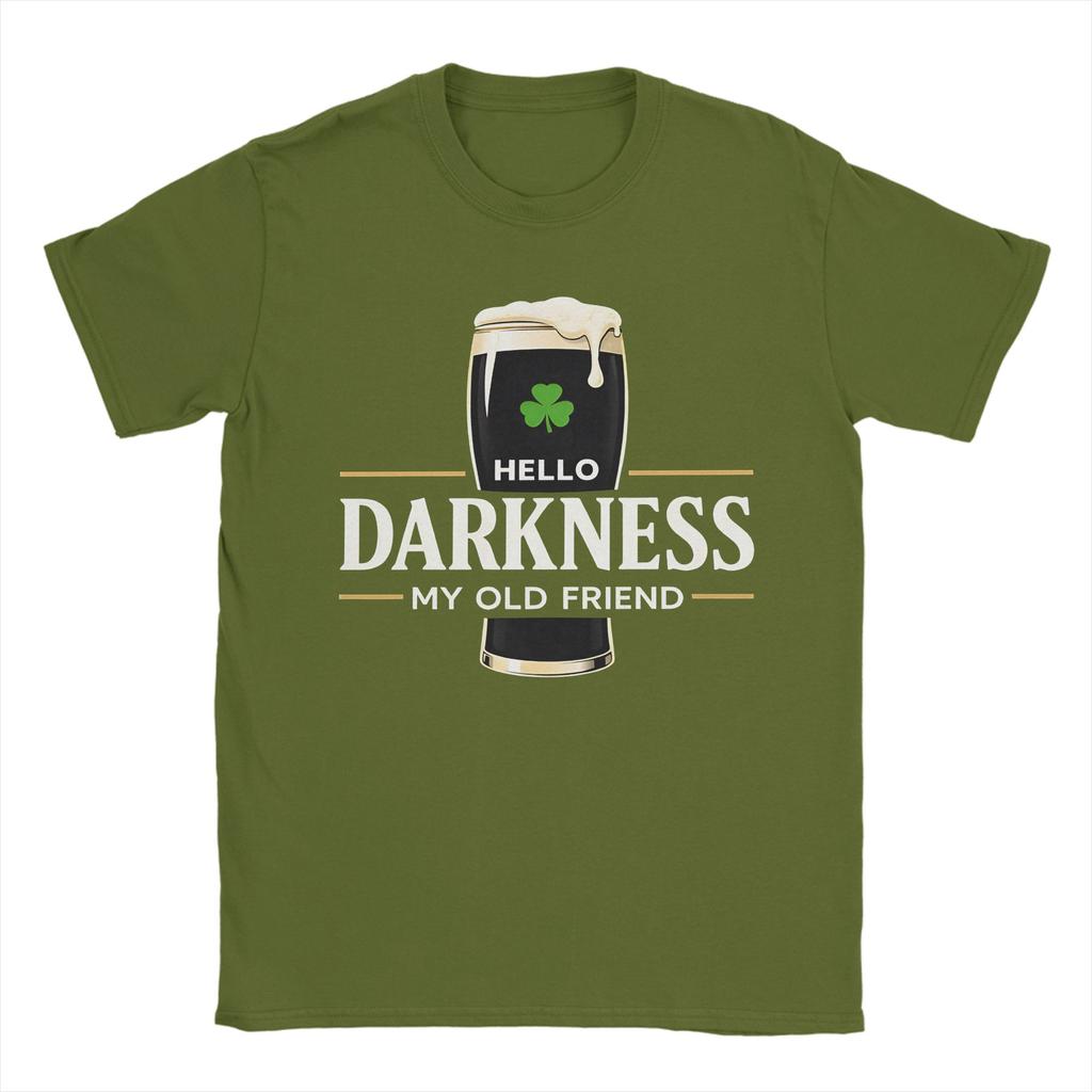 Печатная футболка Stout Dark Beer с надписью Hello Darkness My Old Friend для унисекс, хлопковая футболка с коротким рукавом