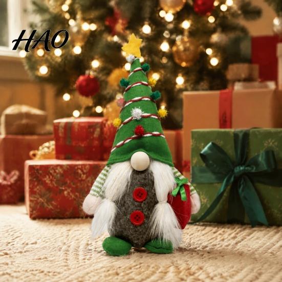 Christmas Party Display Props Gnome Plush Figurines, Faceless Santa Stuffed Cloth Dolls, Handmade Fabric Dolls Scandinavian Elf Tabletop Ornaments,